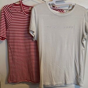 Michael Kors White and Red Striped Tees Bundle